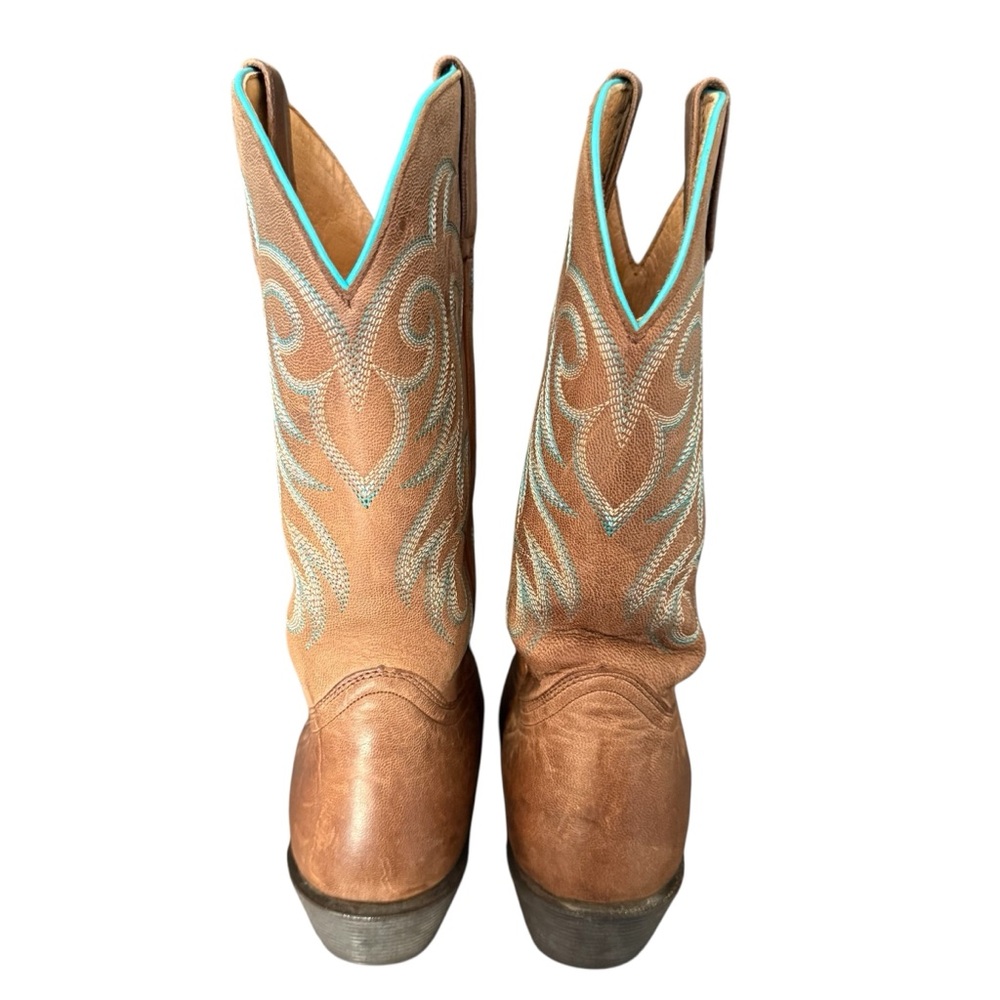 Shyanne Women's Tan Western Boot with Turquoise Stitching Size 11 - Picture 7 of 10